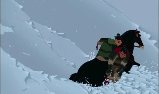 Disney's Mulan's Horse Swimming in avalanche