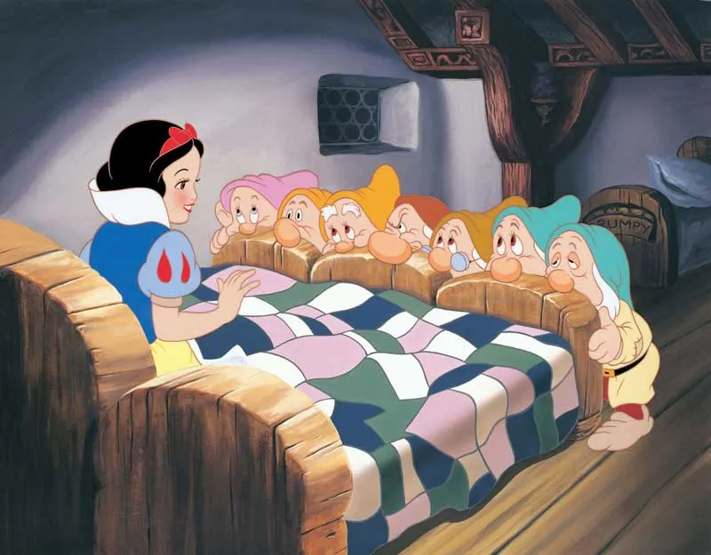 Snow White with the 7 dwarfs