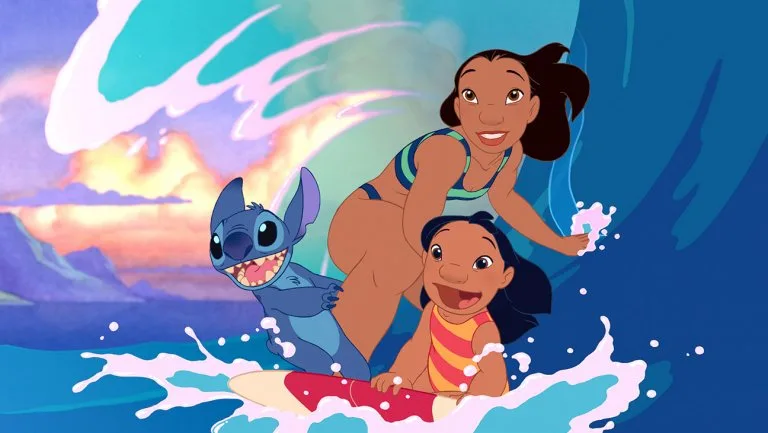 Lilo, Stitch, and Nani surfacing - Lilo and Stitch