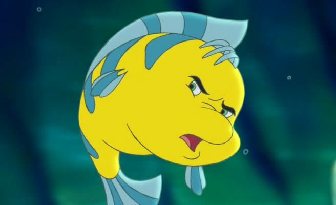 Middle aged balding Flounder from The Little Mermaid 2