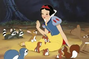 Snow White with woodland critters